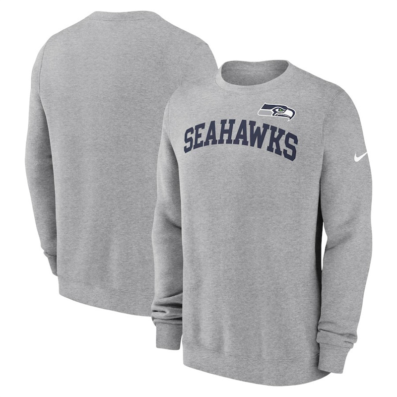 Men's Seattle Seahawks Heather Grey Club Pullover Sweatshirt Men's Seattle Seahawks Heather Grey Club Pullover Sweatshirt